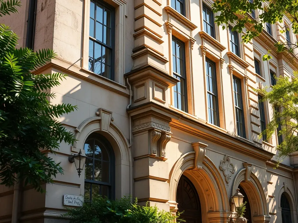 A custom power washing project on a historic building in Houston, showcasing the delicate and precise work done by Stuffy's Handyman Services.
